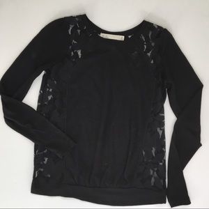 Madewell XS lace and jersey top sweater. Sheer.